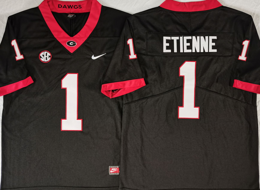 Men's Georgia Bulldogs Trevor Etienne #1 Black Jersey